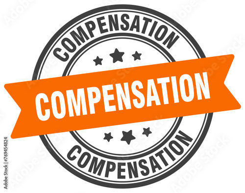 compensation stamp. compensation label on transparent background. round sign