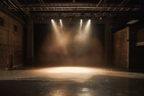 Spotlight Stage Theater Ambiance Dramatic Performance Space Haze Expression Venue