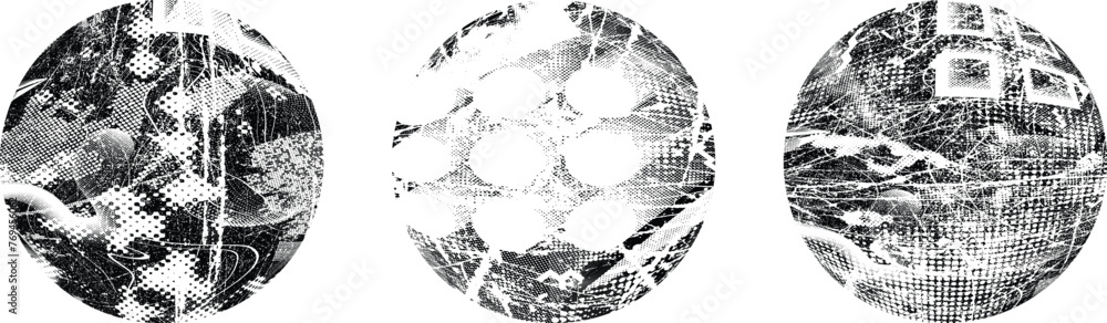Obraz premium Vector Circle Shape. Round Brush Stroke . Icon, Logo, Banner Design .Stamps Collection,Grunge . Insignias , Labels and Badges Set .