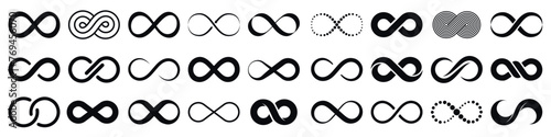 Infinity symbol. Infinity loop icons. Vector unlimited infinity, endless, eternity, infinite, loop symbols. photo