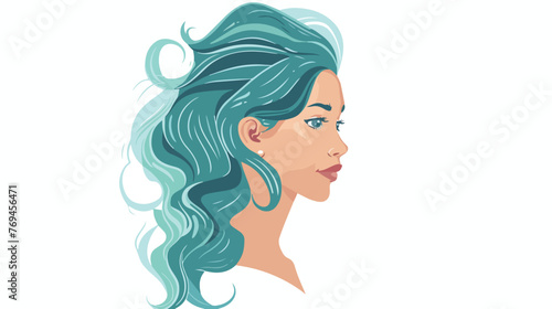 Turquoise Lady flat vector isolated on white background