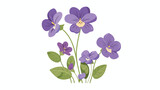 Violet flower nature spring icon flat cartoon vactor