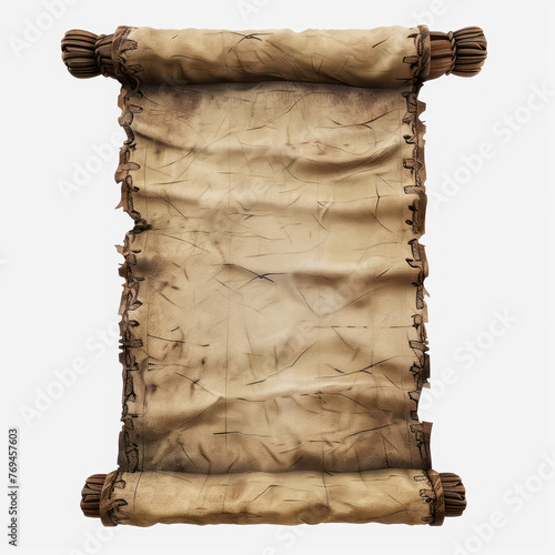 blank parchment poster from a fantasy setting, parchment template on transparency background PNG 