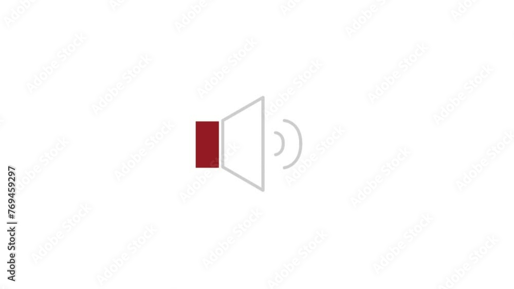 4K Render of an animated vector speaker icon. Sound, music, speaker ...