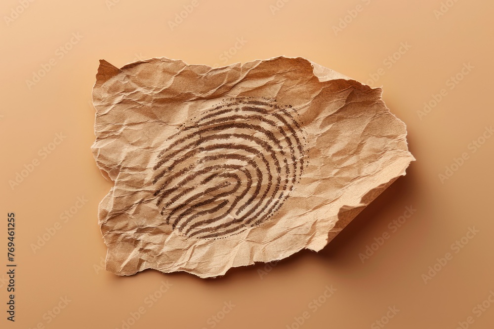 Fingerprint on Textured Paper Background, Abstract Textured Fingerprint Fingerprint on Textured Paper Background, Abstract Textured Fingerprint