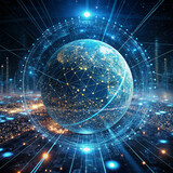 Global network connection and technology concept background. 3d rendering toned image double exposure
Global network and high technology concept. 3D Rendering Elements of this image furnished by NASA