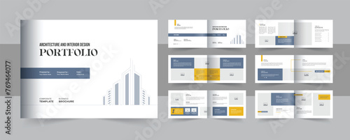 Landscape architecture portfolio brochure design or modern interior portfolio template layout
