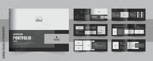 Architecture brochure or landscape interior portfolio design template