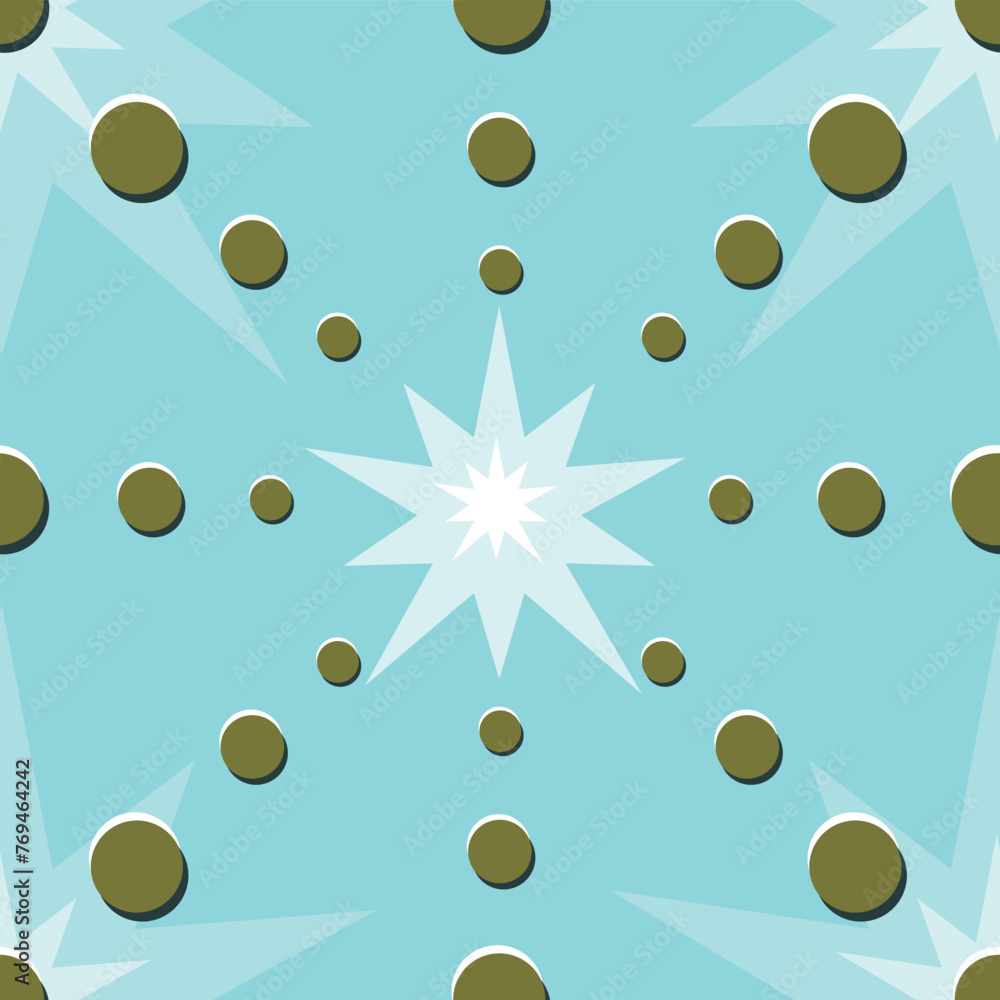 Fototapeta premium Vector light blue seamless pattern background: Winter Dots.