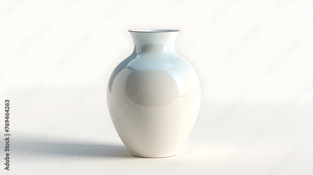 White glossy Empty vase isolated on white background White glossy Empty vase isolated on white background