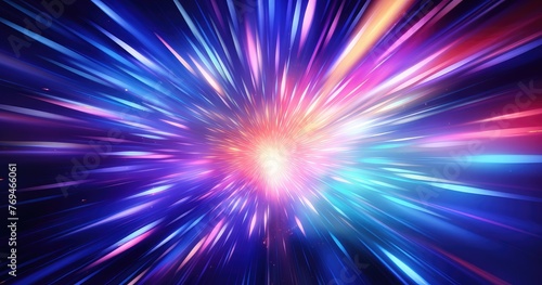 neon glow explosion abstract art background