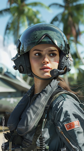 A beautiful female fighter pilot
 photo