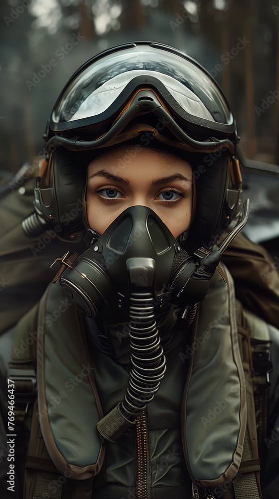 A beautiful female fighter pilot
