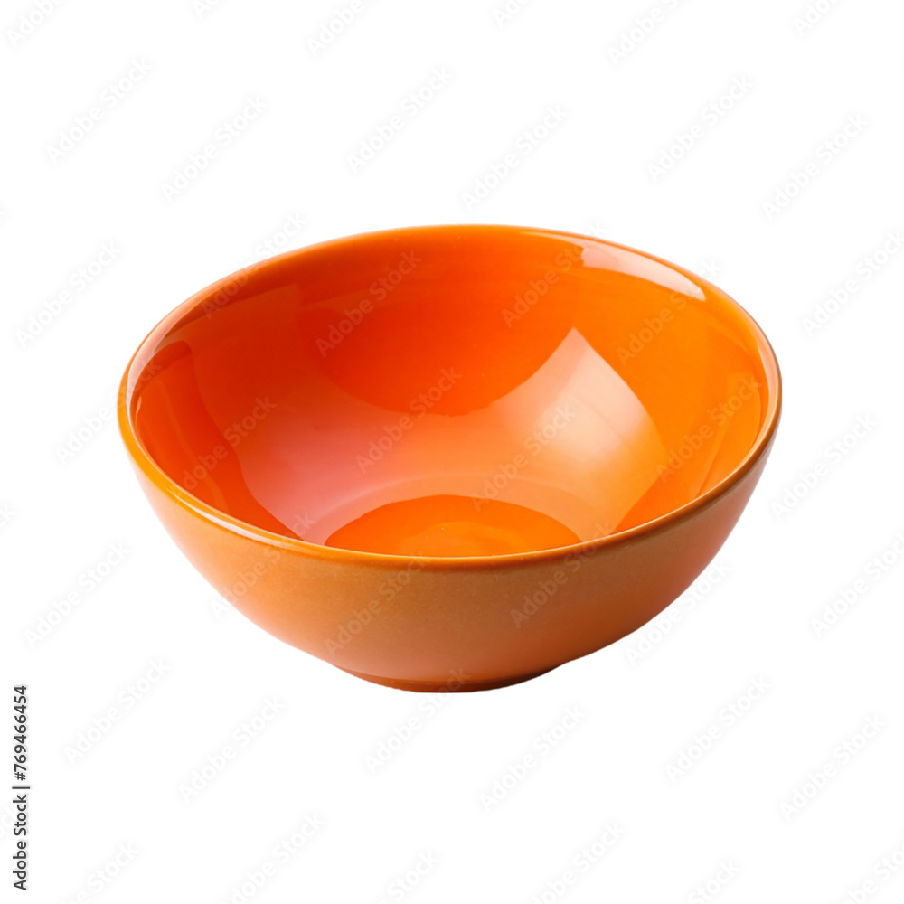 Empty ceramic bowl isolated on transparent background.