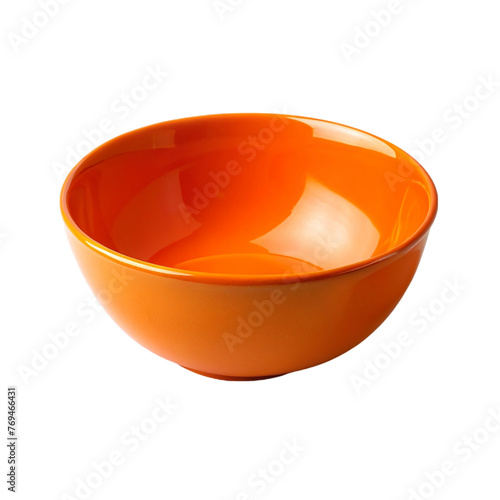 Empty ceramic bowl isolated on transparent background.
