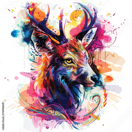 Colorful painting of an animal with creative abstract © Mishab