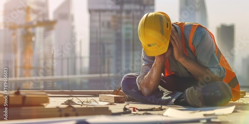 photograph of Construction engineer stress of Construction project failure 