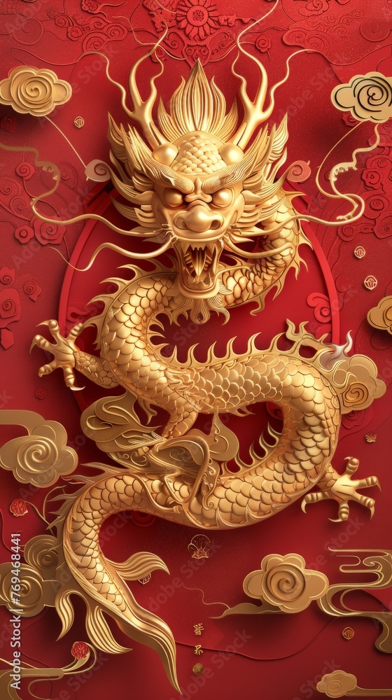 dragon relief illustration red dragon relief illustration red
