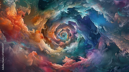 A mesmerizing whirlpool of colors and shapes, drawing the viewer into a hypnotic vortex of visual stimulation. photo