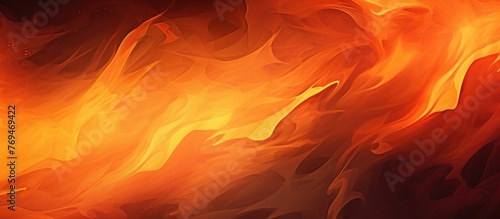 A close up of an intense flame with clouds of smoke rising into the sky, showcasing the amber and orange hues of the fire reflecting on the water