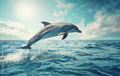 Dolphins jumping out of the water © Kien