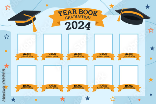 graduation 2024 yearbook cute vector illustration photo