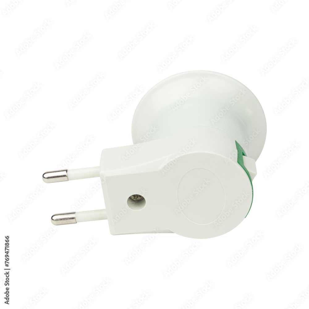 lamp adapter, plug with socket for a light bulb, isolated from the background lamp adapter, plug with socket for a light bulb, isolated from the background