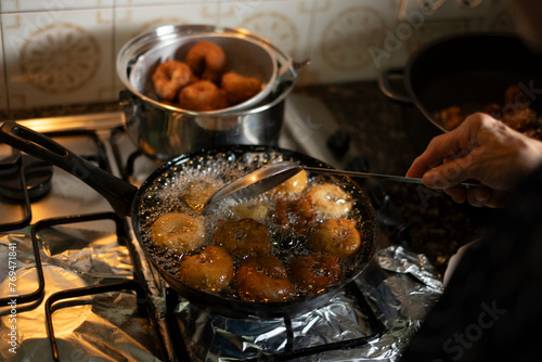 Typical Catalan Easter dessert Roscos de Semana Santa  photo