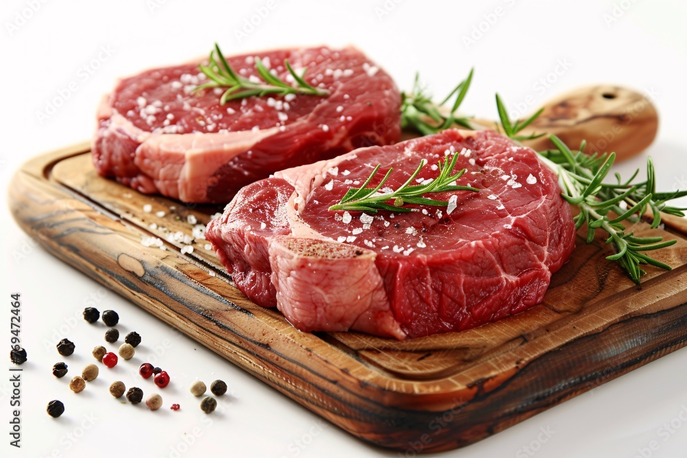 Seasonal Steak Grilled Meat with Fresh Herbs and Spices Generative AI