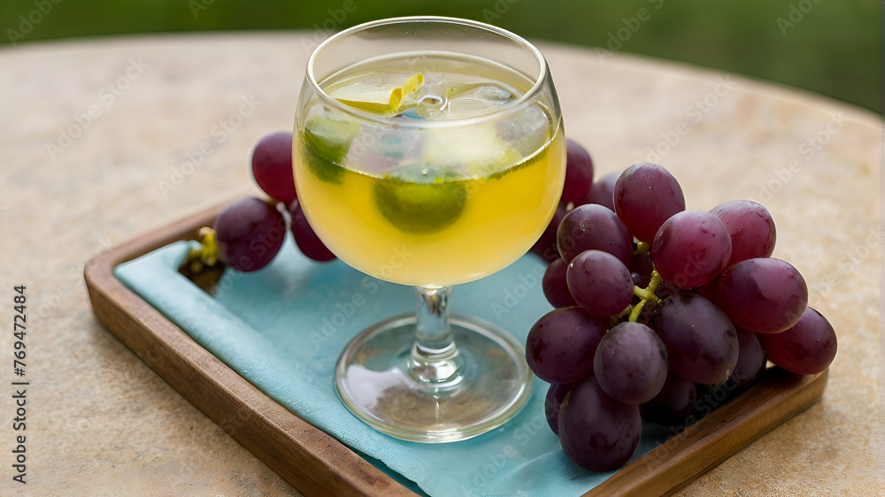 Iced Bayberry Lemon Juice, ice cube, grape wine, grapes Iced Bayberry Lemon Juice, ice cube, grape wine, grapes