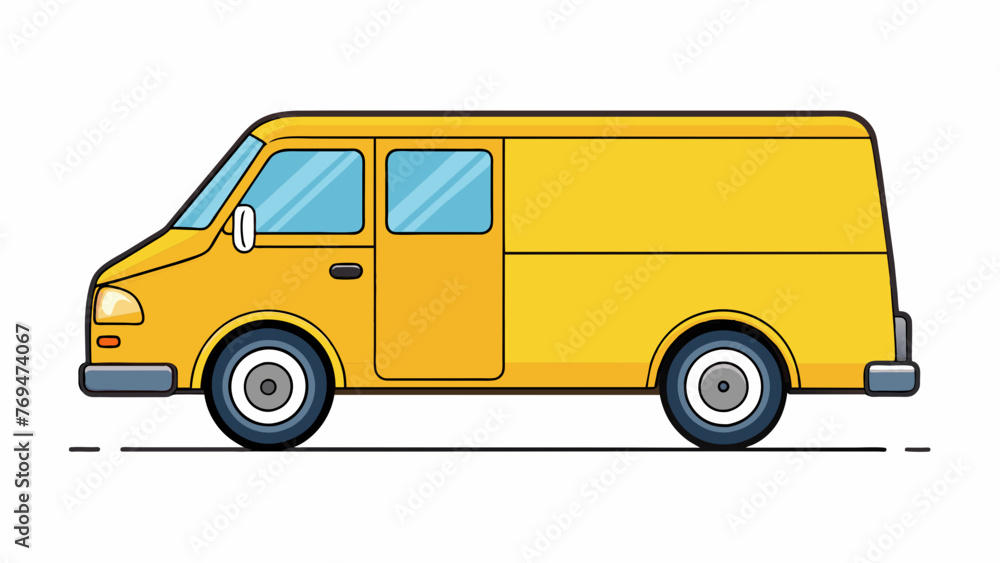 yellow van vector illustration