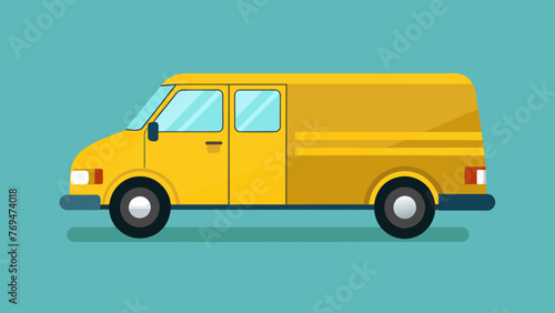 yellow van vector illustration