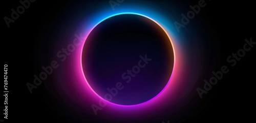 Purple Halo A Glowing Circle in the Dark Generative AI