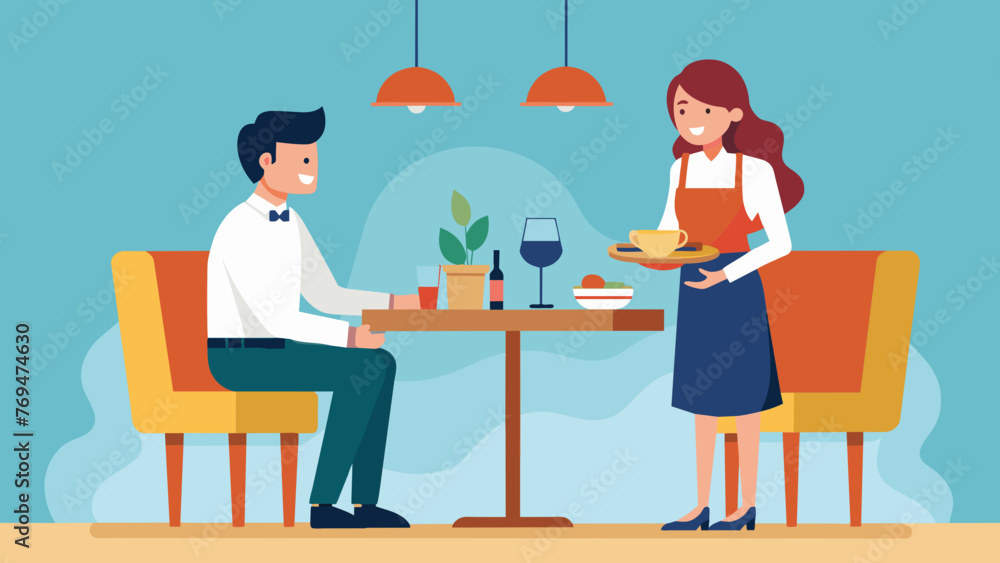 restaurant dinner vector illustration