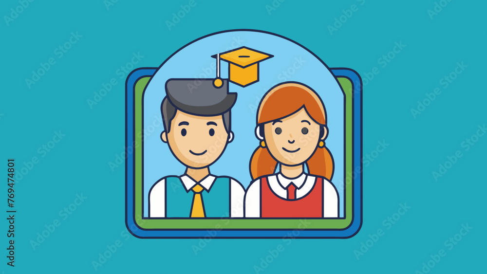 young couple students vector illustration