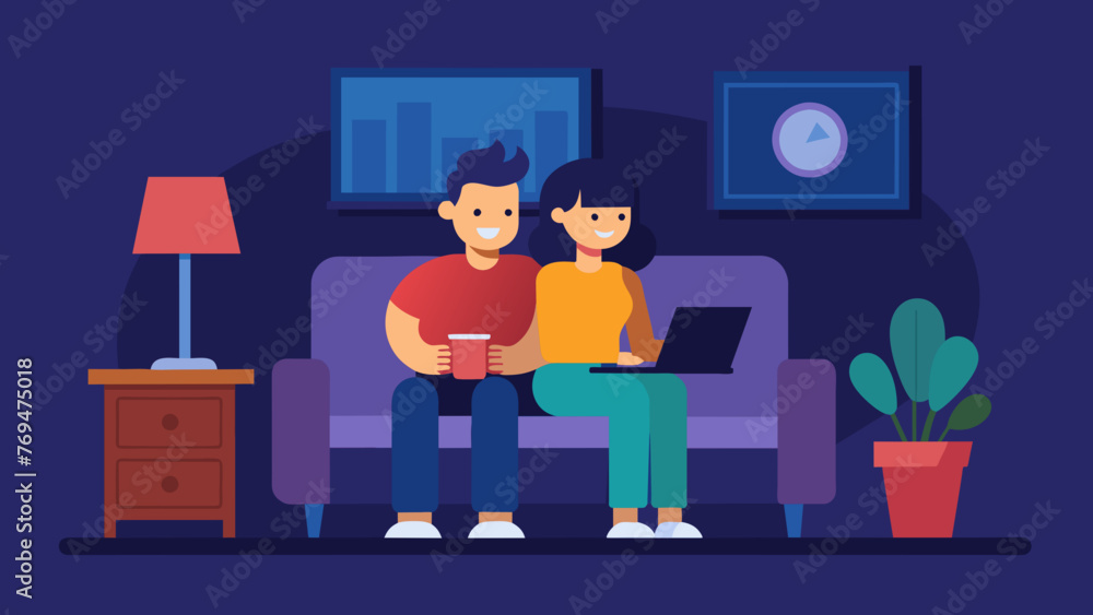 watching a movie vector illustration