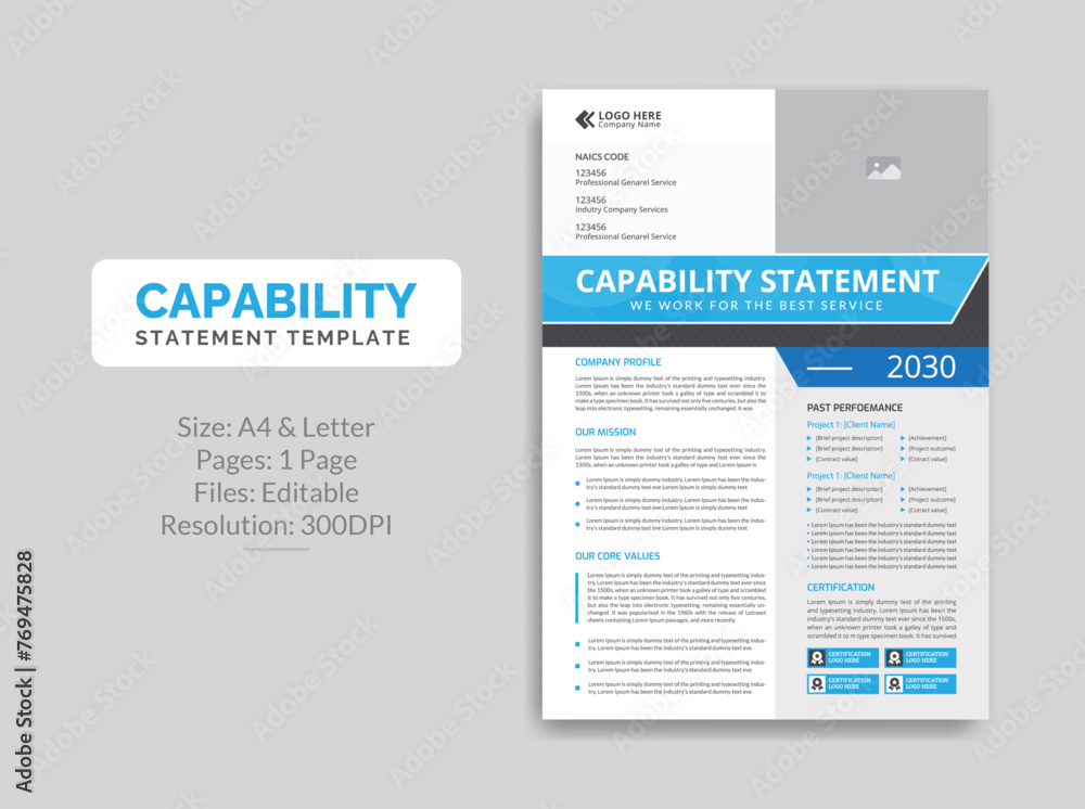 Capability Statement template design