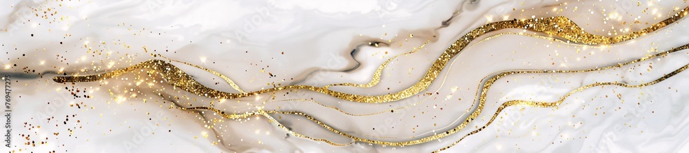Golden Glittery Waves A Sparkling Celebration of the New Year Generative AI