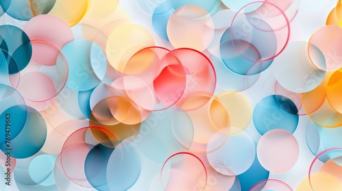 Colorful circles of varying sizes and hues overlapping to create a visually engaging backdrop, background, wallpaper