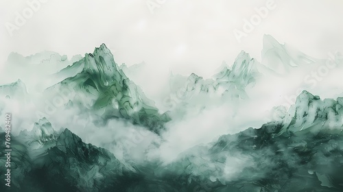 Chinese ink landscape painting illustration abstract background decorative painting