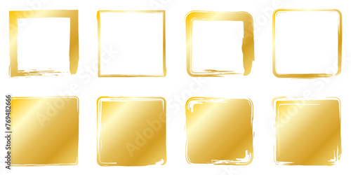 筆　四角　シンプル　金色　セット