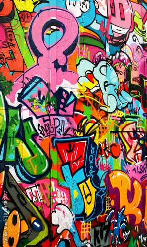 Colorful Graffiti Wall Art A Monthly Event Celebration Generative AI
