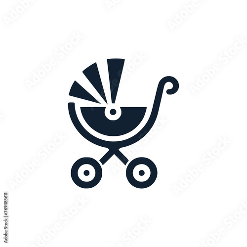 baby stroller logo vector illustration template design