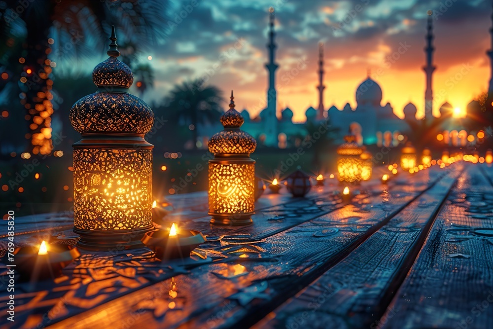 festive light Islamic backdrop  - obrazy, fototapety, plakaty 