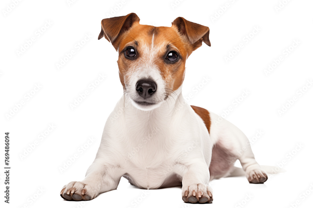 dog ​​Jack Russell jumping on a transparent background