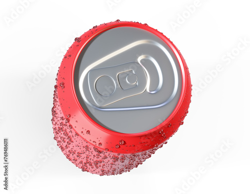 Metal Aluminum Beverage Drink Can 3d render on blue