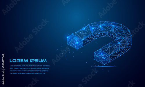 Futuristic low poly wireframe magnet.Modern wireframe vector magnet illustration. Business and marketing concept. it is isolated on a dark blue background.