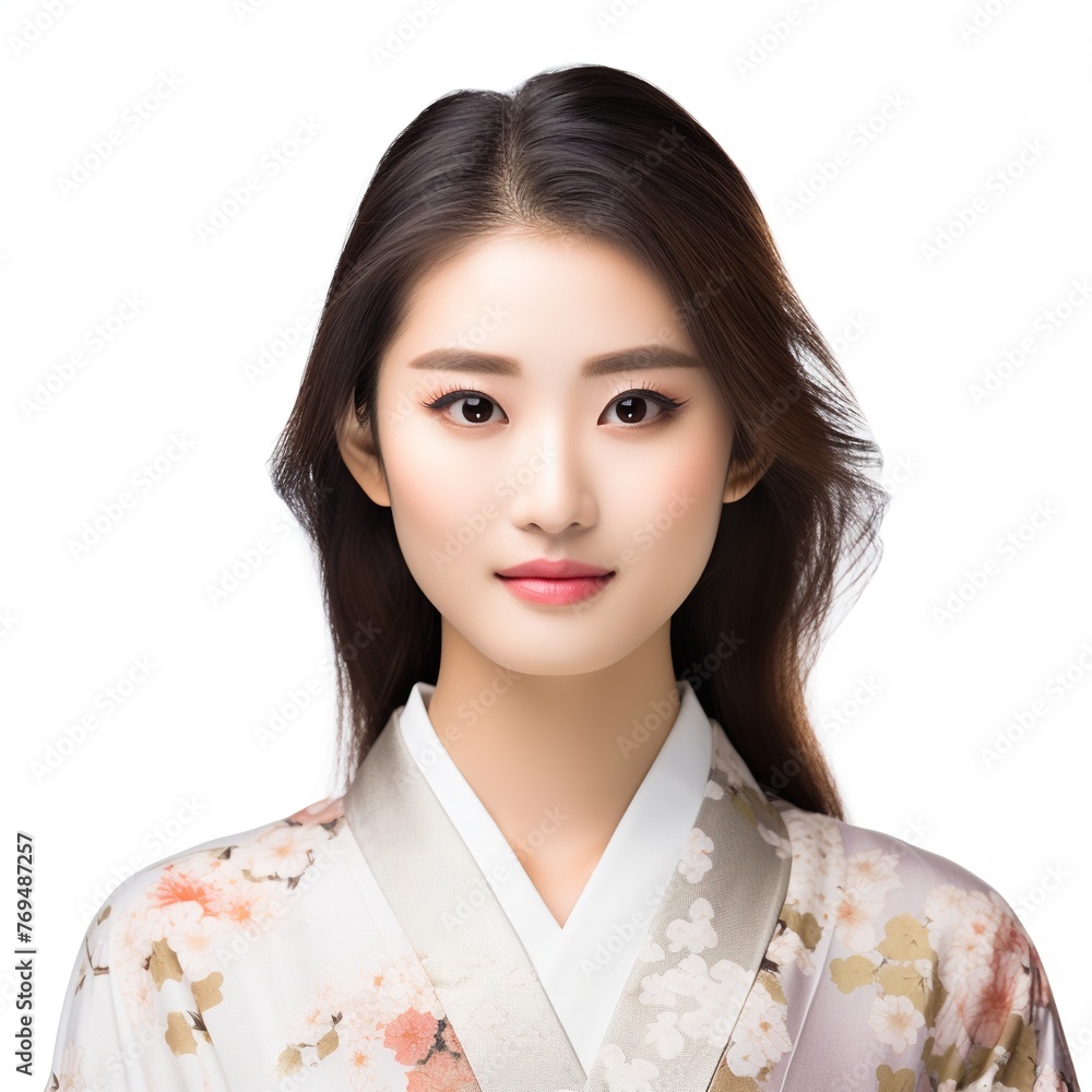Portrait of an attractive asian woman isolated on white Portrait of an attractive asian woman isolated on white