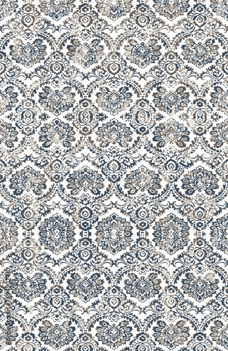 Carpet and Fabric print design with grunge and distressed texture repeat pattern 