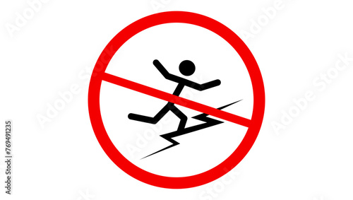 do not walking sign, black  and red isolated silhouette 